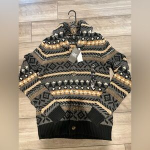 FRYE Men's Cardigan - Black, Gray, and Tan